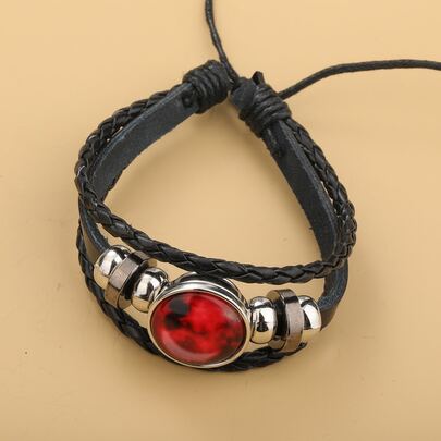 Starry Sky Print PU Leather Bracelet