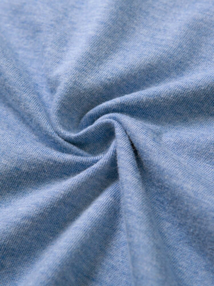 INAWLY Letter Graphic Round Neck Tee Graphic Tees Women Tops - Dusty Blue - View 5