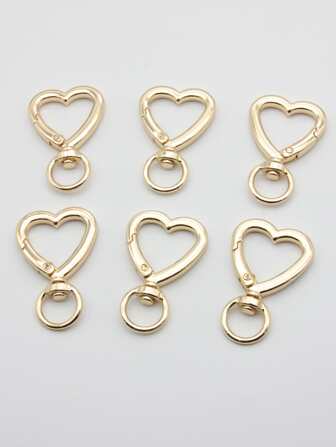 6pcs Heart Snap Hooks DIY Jewelry Accessory