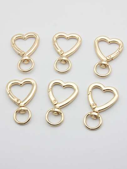 6pcs Heart Snap Hooks DIY Jewelry Accessory