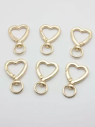 6pcs Heart Snap Hooks DIY Jewelry Accessory
