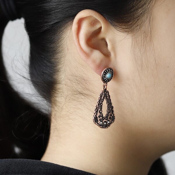 

Stone Decor Drop Earrings, Bronze