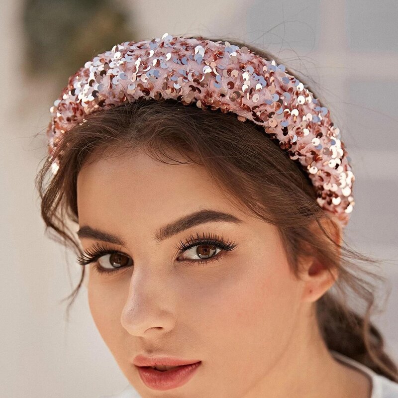 

1pc Glitter Hair Hoop, Pink