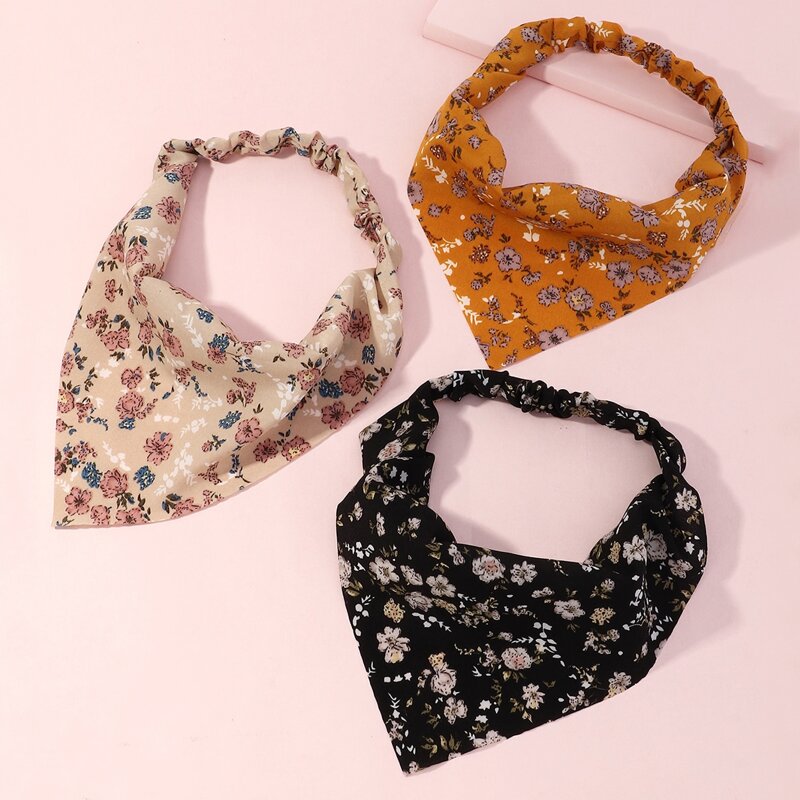 

3pcs Flower Pattern Hair Band, Multicolor