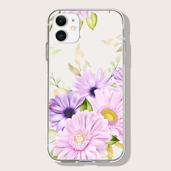 

Floral Print Phone Case, Mauve purple