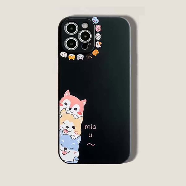 

Cartoon Cat Phone Case, Black