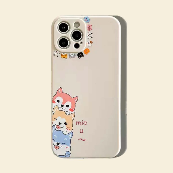 

Cartoon Cat Phone Case, Beige