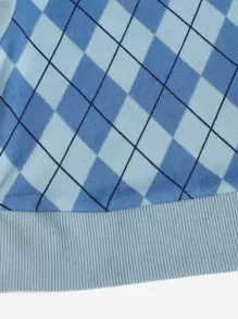 SHEIN EZwear Áo hai dây Hình học Sẵn sàng - Màu xanh lam - Xem 5