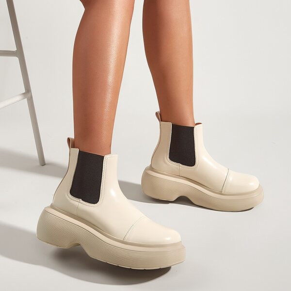 

Two Tone Chelsea Boots, Beige