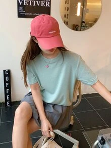 Solid Short Sleeve Tee - Mint Green - View 3