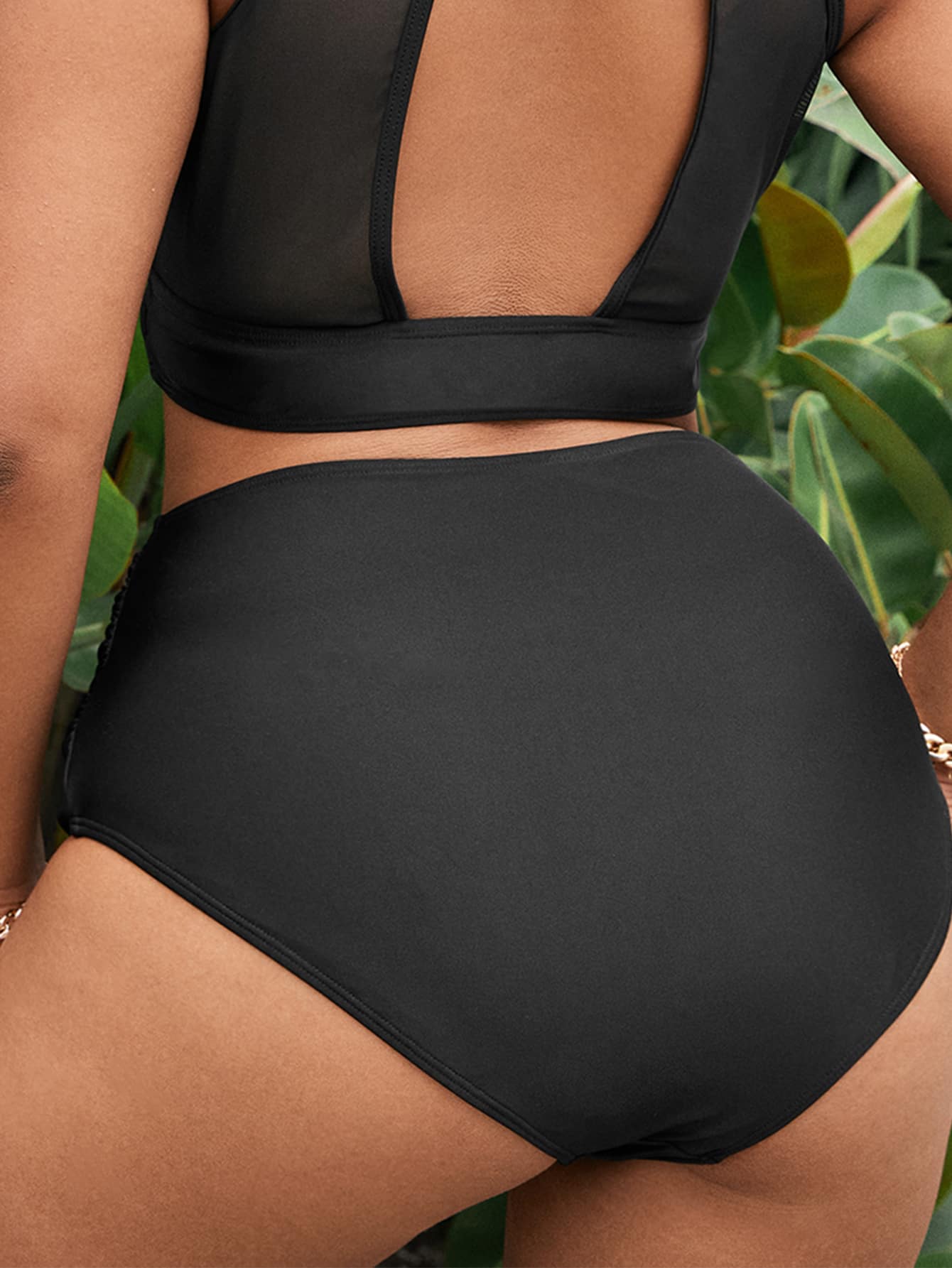 Summer Beach Plus Ruched High Waisted Bikini Bottom
