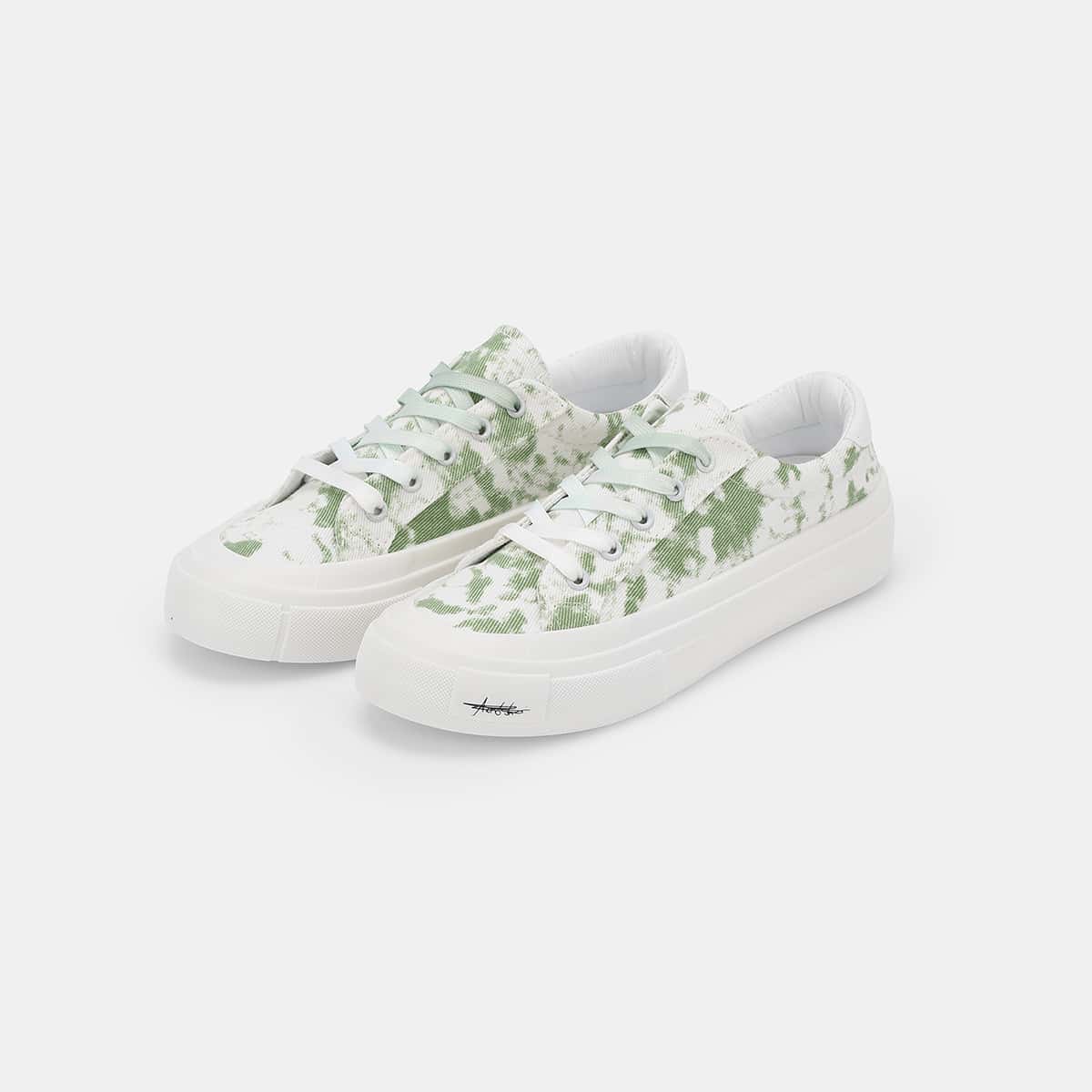 

Tie Dye Lace-up Front Canvas Shoes, Green