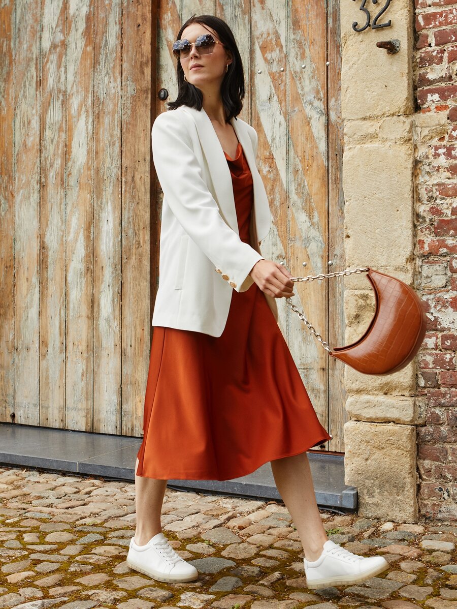 MOTF PREMIUM SINGLE BUTTON TAILORED BLAZER - White - View 1