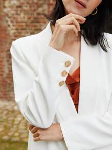 MOTF PREMIUM SINGLE BUTTON TAILORED BLAZER - White - View 8