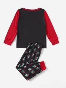 Toddler Boys Clown Print PJ Set - Black - View 2