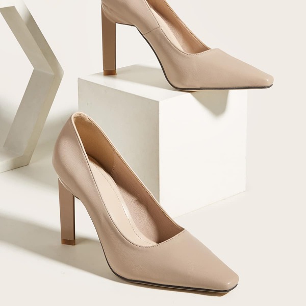 

Minimalist Stiletto Court Heels, Apricot