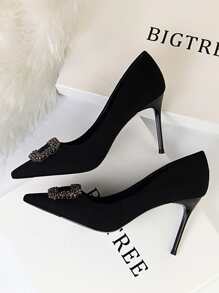 Buckle Decor Stiletto Court Heels
