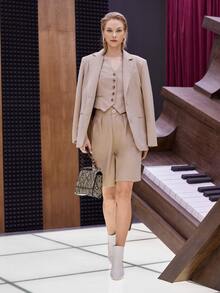 Chain Decor Snakeskin Satchel Bag - Brown - View 7