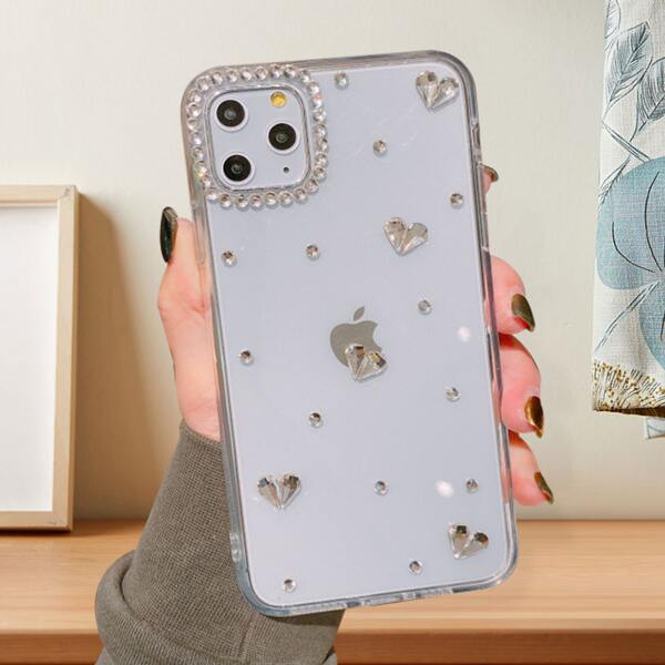 

Rhinestone Decor Clear Phone Case