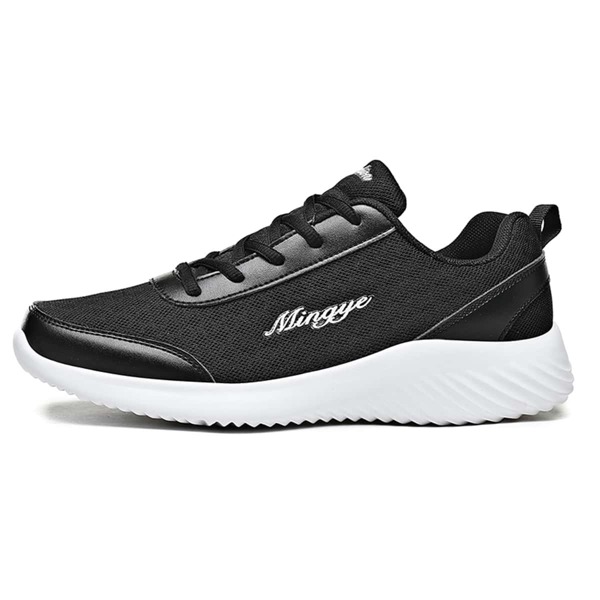 

Men Letter Graphic Mesh Panel Lace-up Front Sneakers, Black