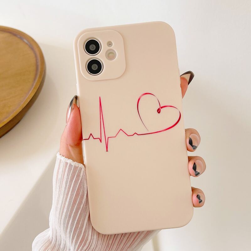 

Heart Print Phone Case, Multicolor