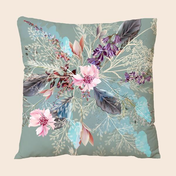 

Flower Print Cushion Cover Without Filler, Multicolor