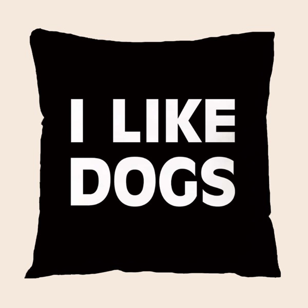 

Slogan Graphic Cushion Cover Without Filler, Black