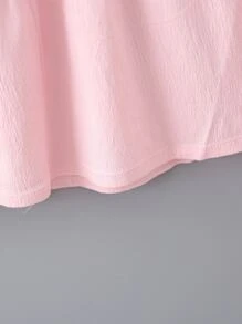 Niñas Vestido 2 en 1 con lazo delantero con botón trasero - Rosa - Ver 7