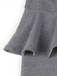 Sparklyn 年輕女孩可愛針織純色荷葉邊運動緊身褲，時尚街頭休閒必備 - 灰色 - 查看 4