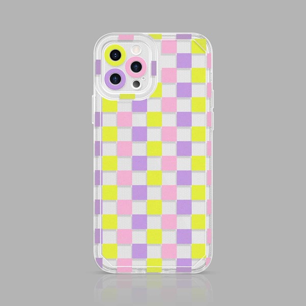 

Gingham Clear Phone Case, Multicolor