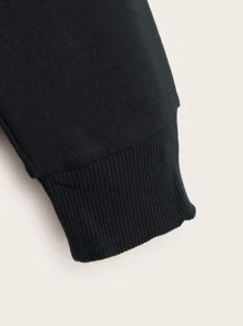 男士飛機和字母圖案運動衫 - 黑色 - 查看 3