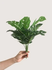 1 片人造热带叶子，塑料绿色人造植物叶子，适用于家居装饰、假植物、秋季装饰、房间、书桌、花园装饰、房间装饰用品、情人节、礼物