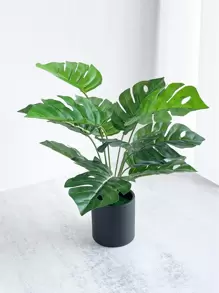 1 片人造热带叶子，塑料绿色人造植物叶子，适用于家居装饰、假植物、秋季装饰、房间、书桌、花园装饰、房间装饰用品、情人节、礼物