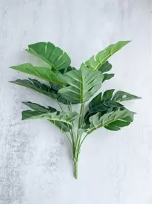 1 片人造热带叶子，塑料绿色人造植物叶子，适用于家居装饰、假植物、秋季装饰、房间、书桌、花园装饰、房间装饰用品、情人节、礼物