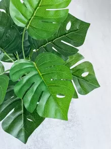 1 片人造热带叶子，塑料绿色人造植物叶子，适用于家居装饰、假植物、秋季装饰、房间、书桌、花园装饰、房间装饰用品、情人节、礼物