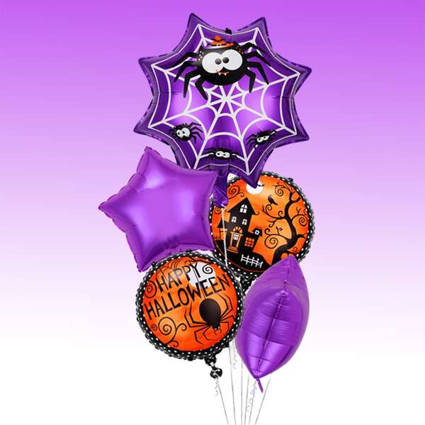 

5pcs Halloween Spider Web Balloon, Multicolor