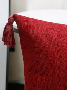 1pc Tassel Cushion Cover Without Filler, Simple Throw Pillow Case For Sofa