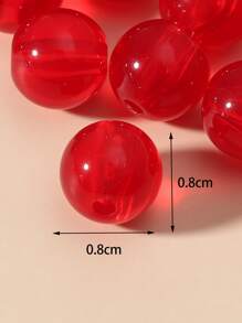 50入組釘珠DIY首飾配件 - 紅色 - 查看 3