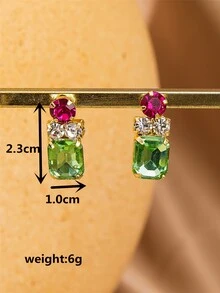 Hoa tai thả đá quý - Nhiều màu - Xem 3