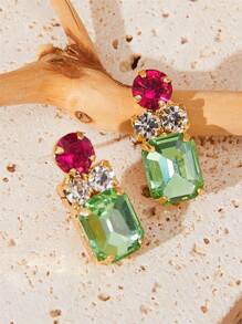 Hoa tai thả đá quý - Nhiều màu - Xem 1