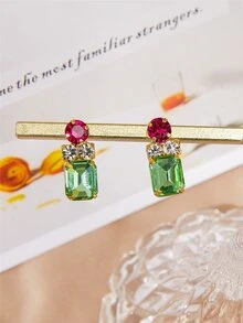 Hoa tai thả đá quý - Nhiều màu - Xem 5