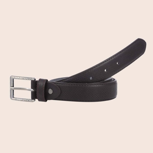 

Boys Metal Buckle Belt, Coffee brown