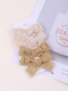 小女童4入組蝴蝶結髮夾 - 彩色 - 查看 2