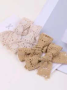 小女童4入組蝴蝶結髮夾 - 彩色 - 查看 3