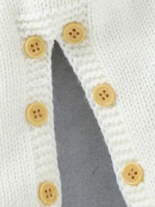 Trẻ sơ sinh Em bé Cable Dệt kim Áo liền quần - Màu be - Xem 3