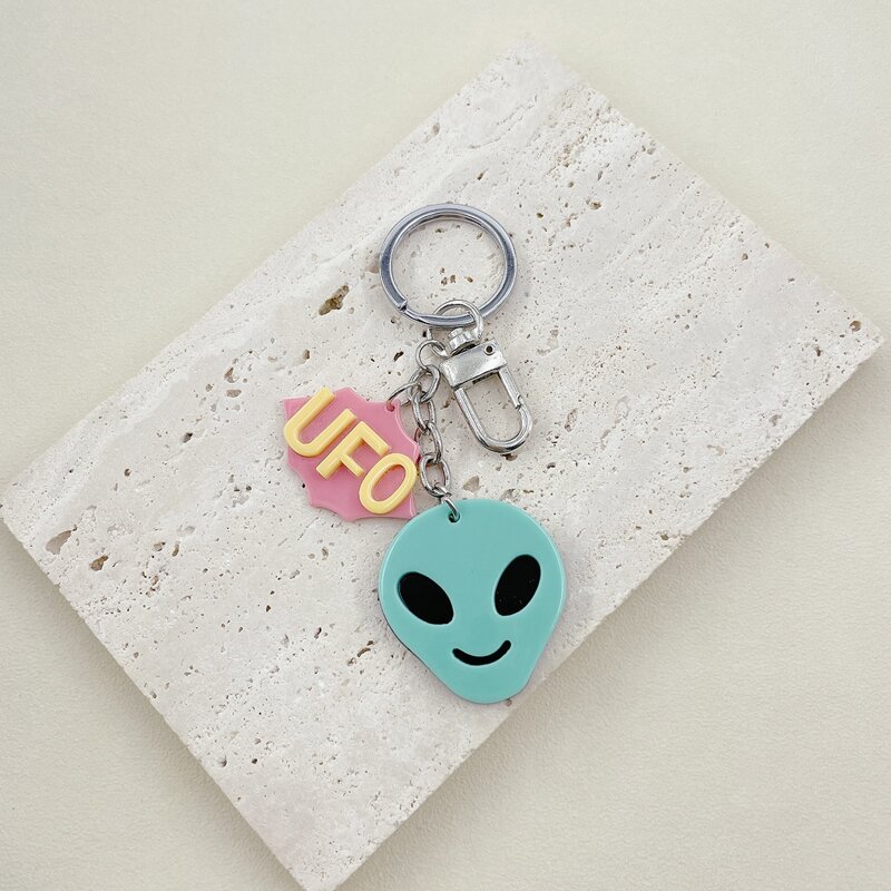 

Alien Charm Keychain, Multicolor
