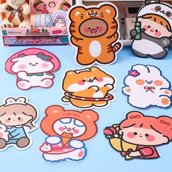 

8pcs Cartoon Design Greeting Card, Multicolor