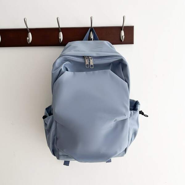 

Minimalist Large Capacity Drawstring Detail Backpack, Dusty blue
