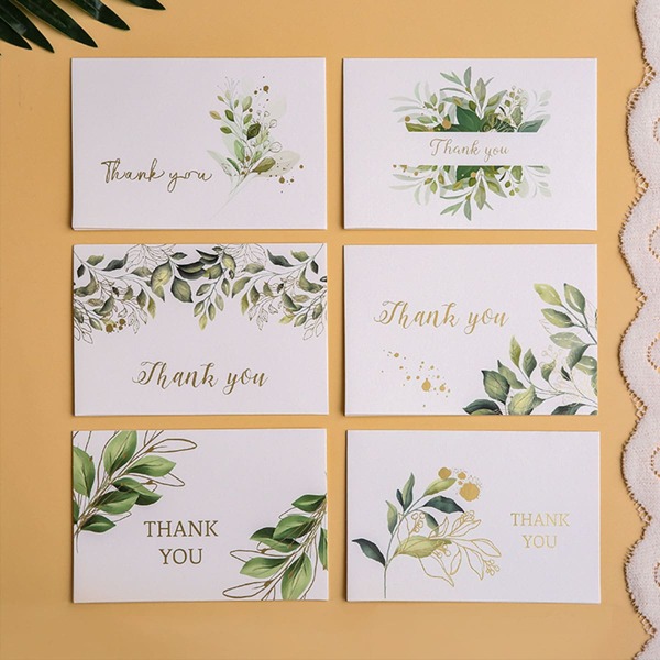 

6sets Plant Print Greeting Card, Multicolor