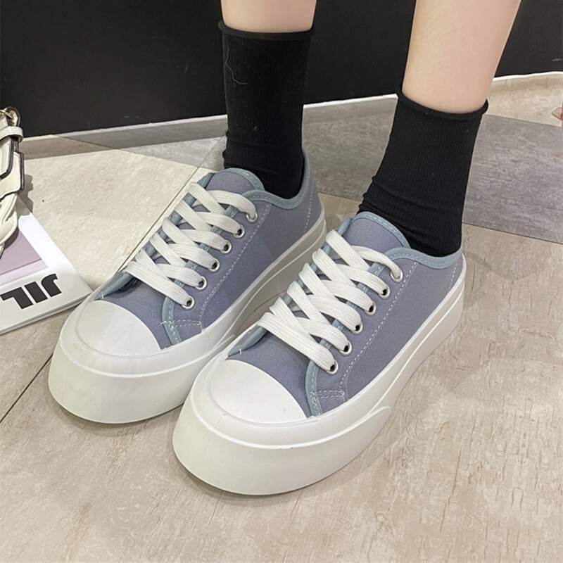 

Lace up Front Canvas Shoes, Blue